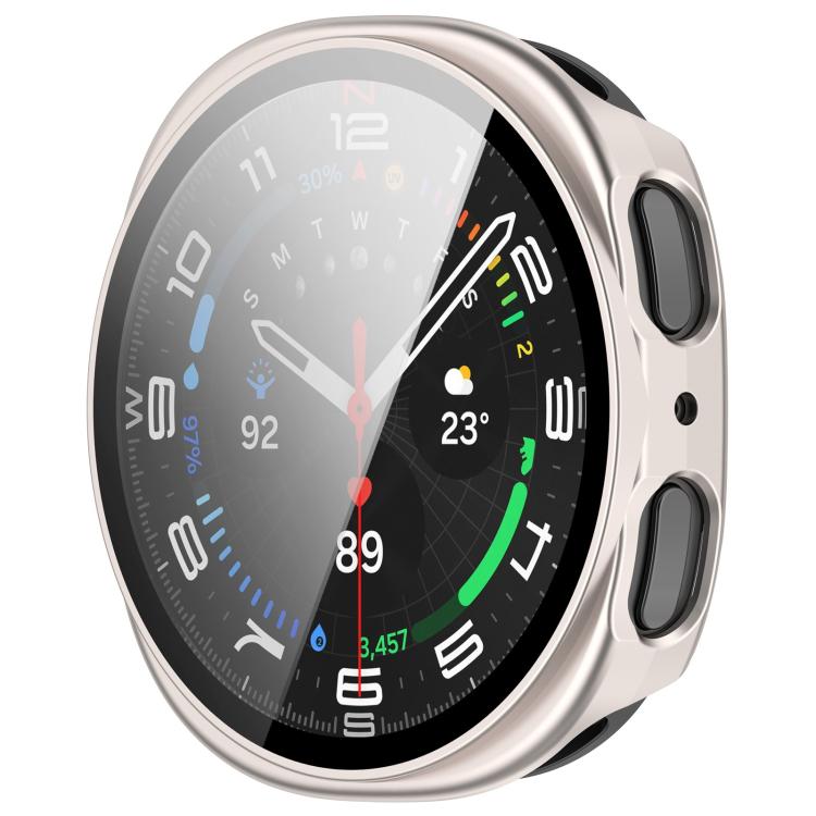For Samsung Galaxy Watch 8 40mm Tempered Film Integrated PC Watch Cover(Frosted Starlight)