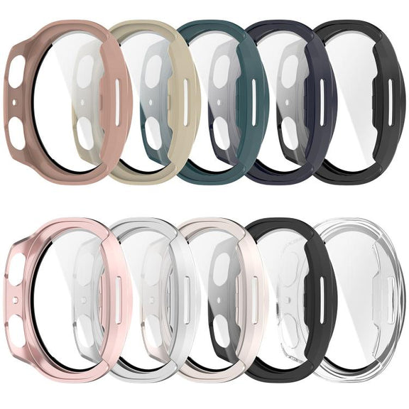 For Samsung Galaxy Watch8 Classic 46mm Tempered Film Integrated PC Watch Cover(Frosted Silver)