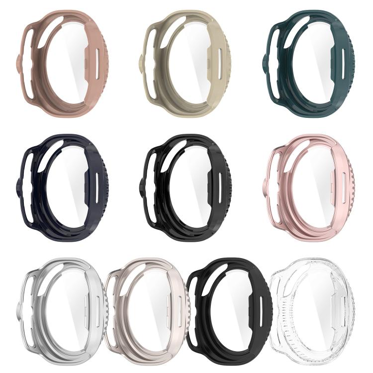 For Samsung Galaxy Watch 8 40mm Tempered Film Integrated PC Watch Cover(Frosted Silver)