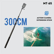 JMARY MT-65 For Action Cameras 3m Carbon Fiber Selfie Stick Monopod 5 Section Extension Pole