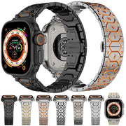 For Apple Watch 46mm / 49mm / 45mm / 44mm Octagonal Stainless Steel  Watch(Titanium)