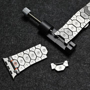 For Apple Watch 46mm / 49mm / 45mm / 44mm Octagonal Stainless Steel  Watch(Black)