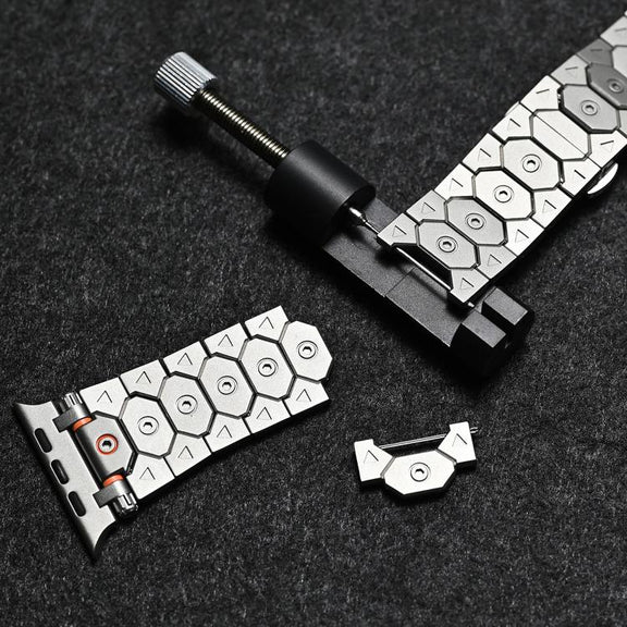 For Apple Watch 46mm / 49mm / 45mm / 44mm Octagonal Stainless Steel  Watch(Black)
