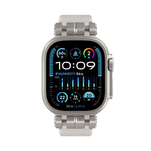 For Apple Watch 46mm / 49mm / 45mm / 44mm H016 Functional Series Twill Texture TPU Watch Band(Titanium Starlight)