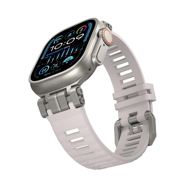 For Apple Watch 46mm / 49mm / 45mm / 44mm H016 Functional Series Twill Texture TPU Watch Band(Titanium Starlight)
