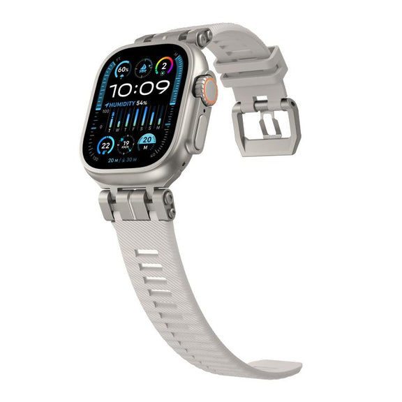 For Apple Watch 46mm / 49mm / 45mm / 44mm H016 Functional Series Twill Texture TPU Watch Band(Titanium Starlight)