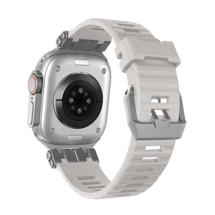 For Apple Watch 46mm / 49mm / 45mm / 44mm H016 Functional Series Twill Texture TPU Watch Band(Titanium Starlight)