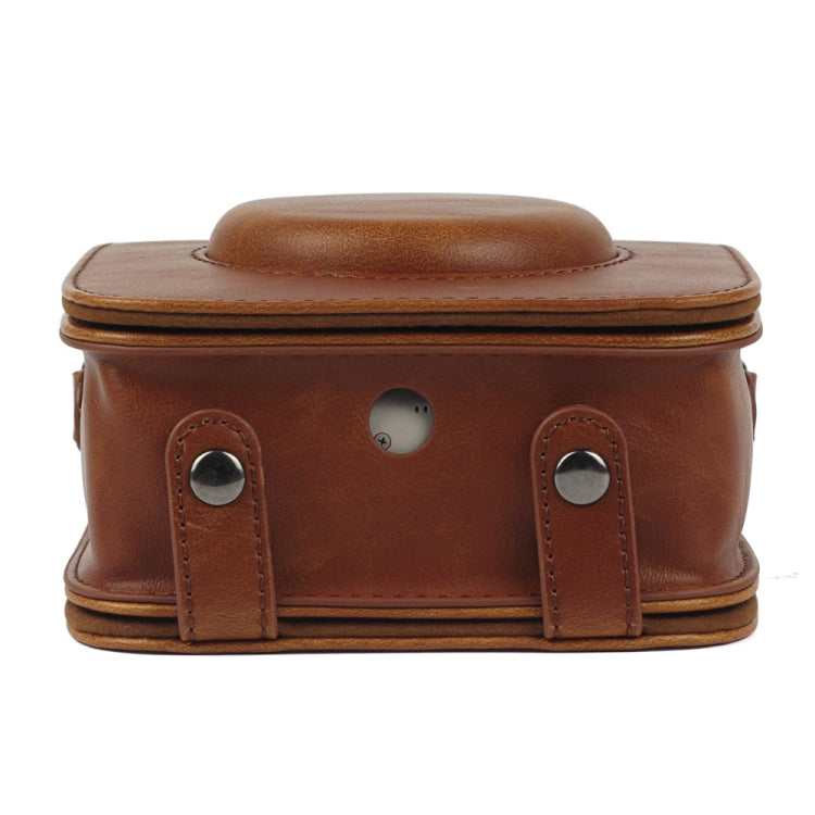 Full Body Camera PU Leather Case Bag with Strap for Fujifilm Instax Square SQ20(Brown)