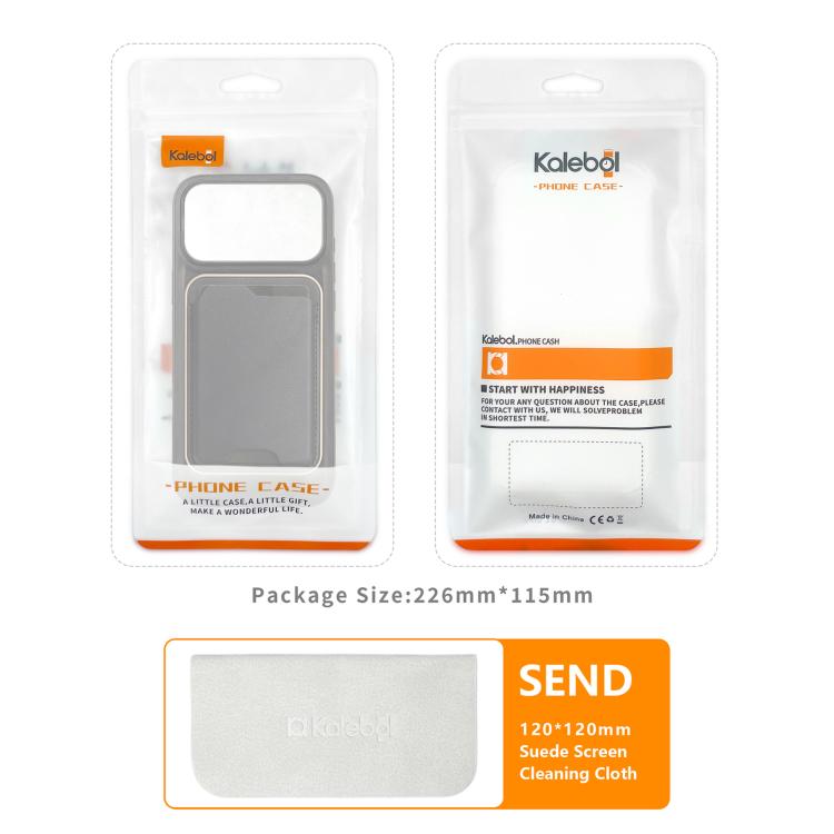 For iPhone 17 Kalebol Slim MagSafe Ring Magnetic Card Bag Leather Phone Case(Brown)