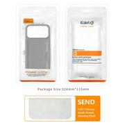 For iPhone 17 Pro Kalebol Strong MagSafe Magnetic Two-Fold Card Bag Leather Phone Case(Brown)