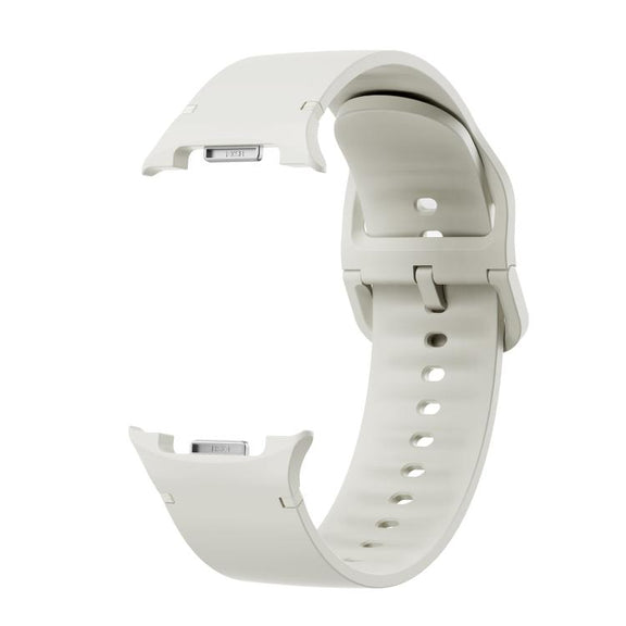 For Samsung Galaxy Watch8 / Watch8 Classic Solid Color Stitched Silicone Watch Band, Size:S(Beige)