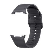 For Samsung Galaxy Watch8 / Watch8 Classic Solid Color Stitched Silicone Watch Band, Size:S(Dark Gray)