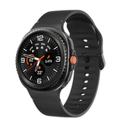 For Samsung Galaxy Watch8 / Watch8 Classic Solid Color Stitched Silicone Watch Band, Size:S(Black)
