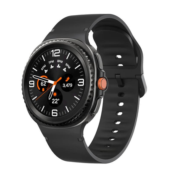For Samsung Galaxy Watch8 / Watch8 Classic Solid Color Stitched Silicone Watch Band, Size:S(Black)