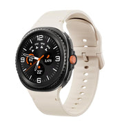For Samsung Galaxy Watch8 / Watch8 Classic Solid Color Stitched Silicone Watch Band, Size:M(Starlight)