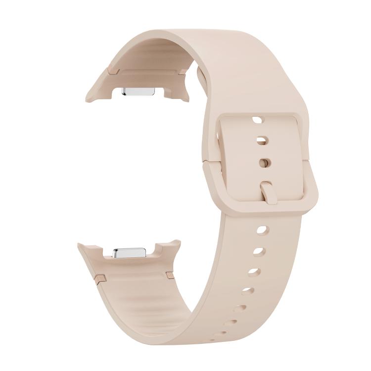 For Samsung Galaxy Watch8 / Watch8 Classic Solid Color Stitched Silicone Watch Band, Size:M(Starlight)