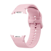 For Samsung Galaxy Watch8 / Watch8 Classic Solid Color Stitched Silicone Watch Band, Size:M(Light Pink)