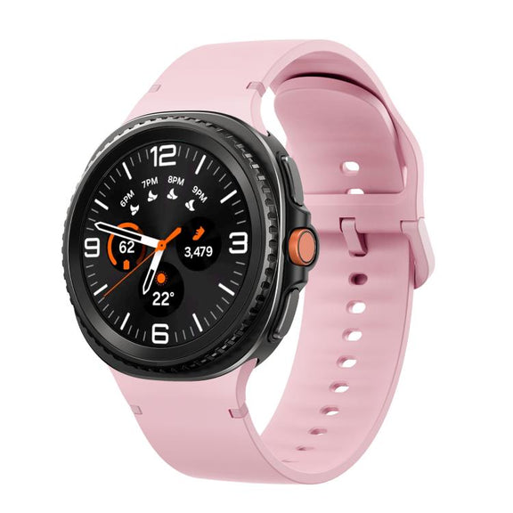 For Samsung Galaxy Watch8 / Watch8 Classic Solid Color Stitched Silicone Watch Band, Size:M(Light Pink)