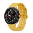 For Samsung Galaxy Watch8 / Watch8 Classic Solid Color Stitched Silicone Watch Band, Size:M(Official Yellow) - free shipping - PMC TechLife - Order now!