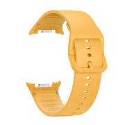 For Samsung Galaxy Watch8 / Watch8 Classic Solid Color Stitched Silicone Watch Band, Size:M(Official Yellow)