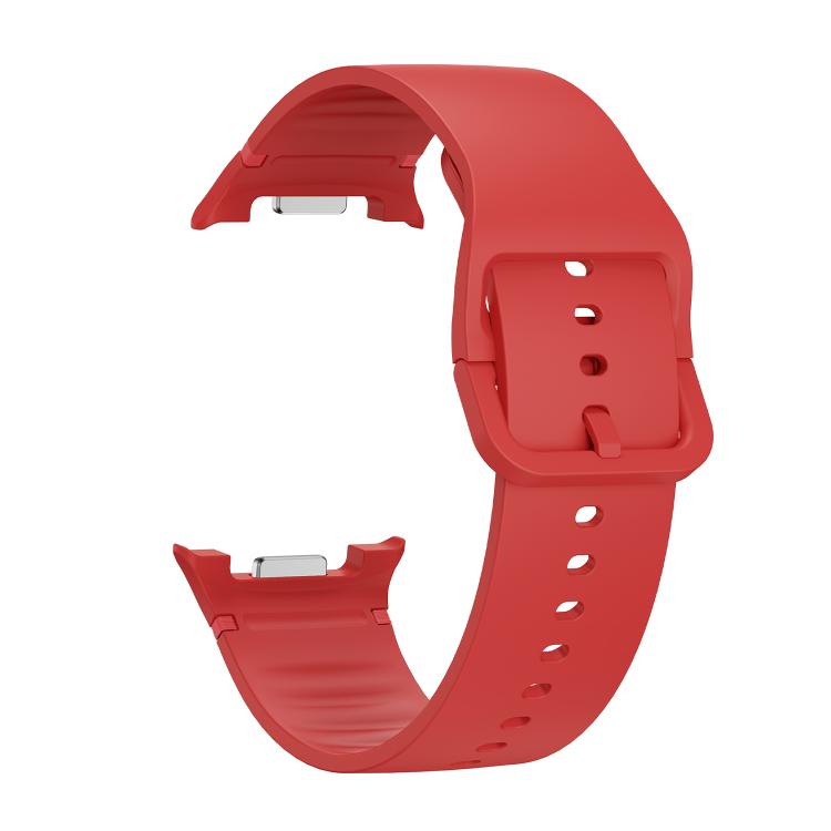 For Samsung Galaxy Watch8 / Watch8 Classic Solid Color Stitched Silicone Watch Band, Size:M(Red)