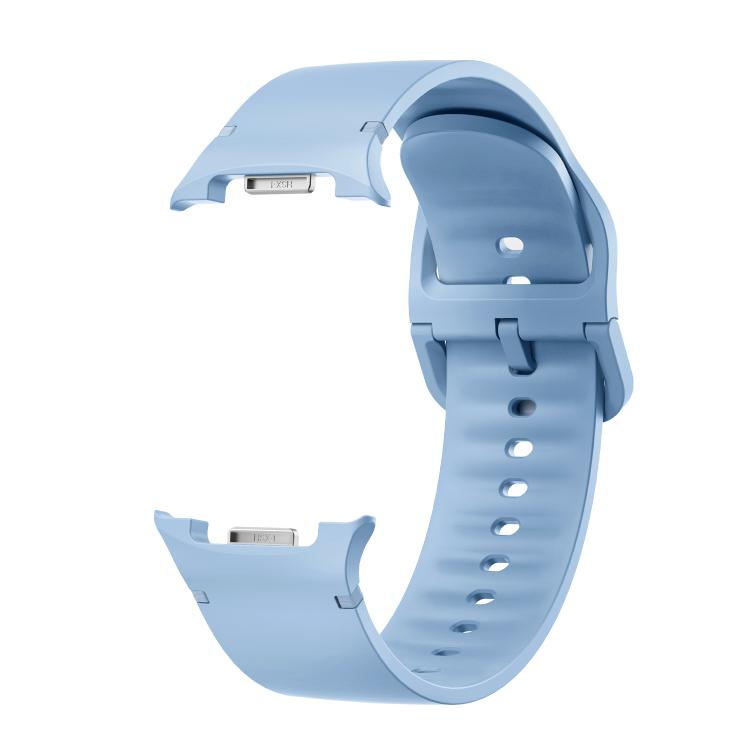 For Samsung Galaxy Watch8 / Watch8 Classic Solid Color Stitched Silicone Watch Band, Size:M(Light Blue)