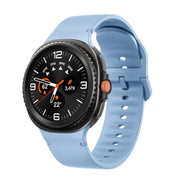For Samsung Galaxy Watch8 / Watch8 Classic Solid Color Stitched Silicone Watch Band, Size:M(Light Blue)