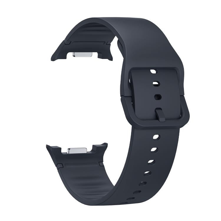 For Samsung Galaxy Watch8 / Watch8 Classic Solid Color Stitched Silicone Watch Band, Size:M(Dark Gray)