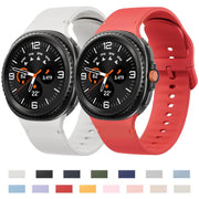 For Samsung Galaxy Watch8 / Watch8 Classic Solid Color Stitched Silicone Watch Band, Size:M(Dark Gray)