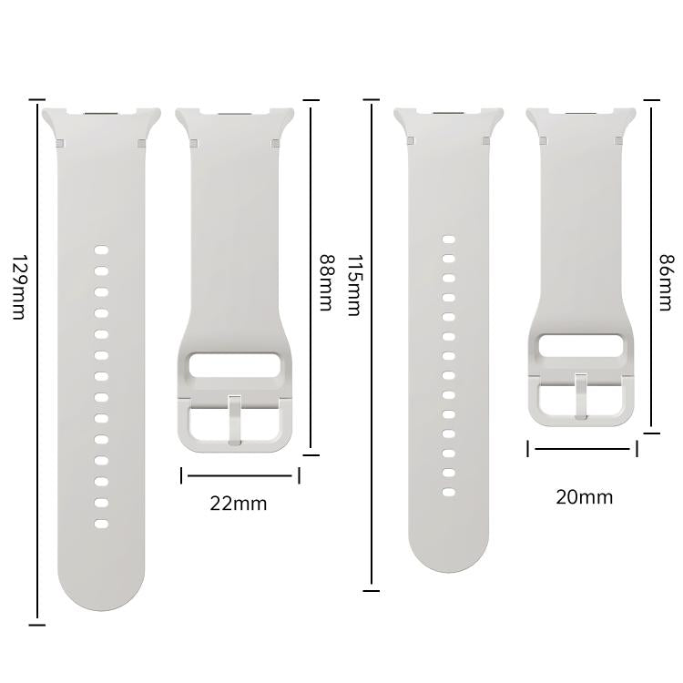 For Samsung Galaxy Watch8 / Watch8 Classic Solid Color Stitched Silicone Watch Band, Size:S(Light Blue)