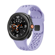 For Samsung Galaxy Watch8 / Watch8 Classic Hole Style Black Reverse Buckle Silicone Watch Band(Purple)