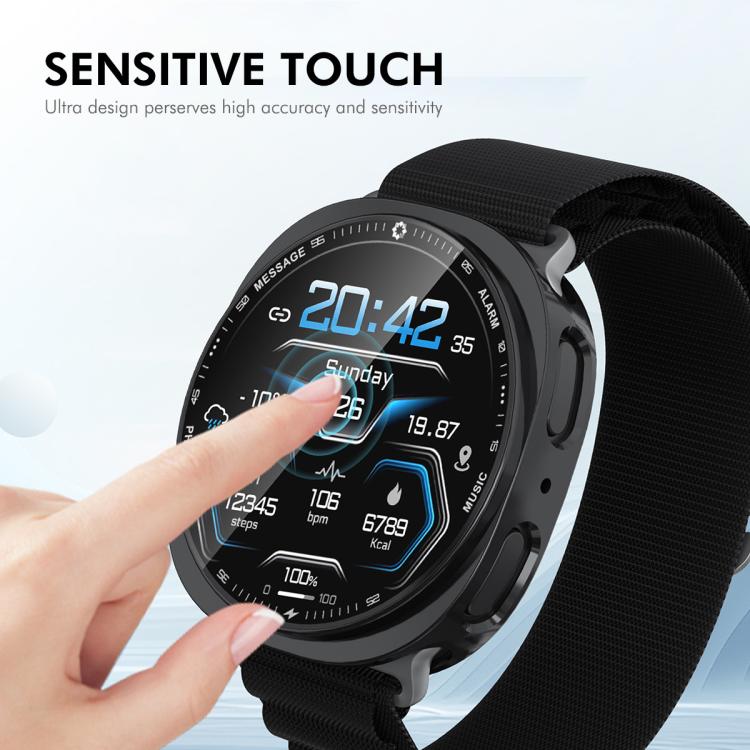 For Samsung Galaxy Watch8 40mm ENKAY Hat-Prince Full Coverage Electroplated Soft TPU Case with Screen Protection(Silver)