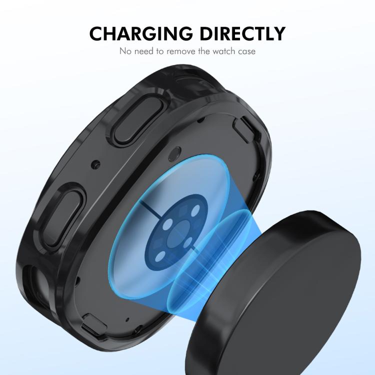 For Samsung Galaxy Watch8 44mm ENKAY Hat-Prince Full Coverage Electroplated Soft TPU Case with Screen Protection(Blue)