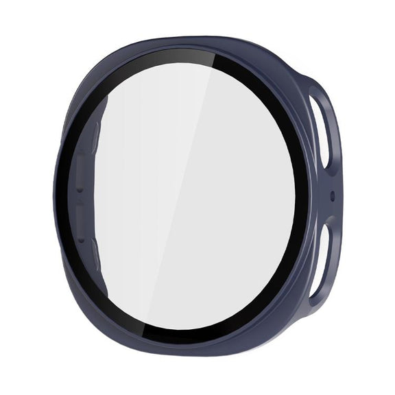 For Samsung Galaxy Watch8 44mm ENKAY Hat-Prince Full Coverage Tempered Glass Film Integrated PC Watch Case(Blue)