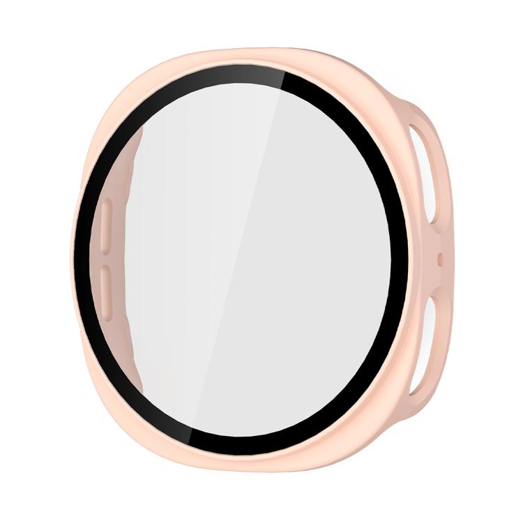 For Samsung Galaxy Watch8 44mm ENKAY Hat-Prince Full Coverage Tempered Glass Film Integrated PC Watch Case(Sand Pink)