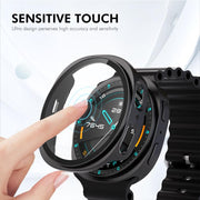 For Samsung Galaxy Watch8 40mm ENKAY Hat-Prince Full Coverage Tempered Glass Film Integrated PC Watch Case(Blue)