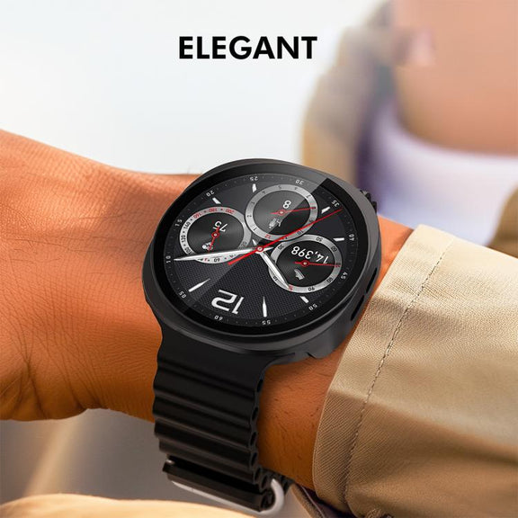 For Samsung Galaxy Watch8 40mm ENKAY Hat-Prince Full Coverage Tempered Glass Film Integrated PC Watch Case(Blue)