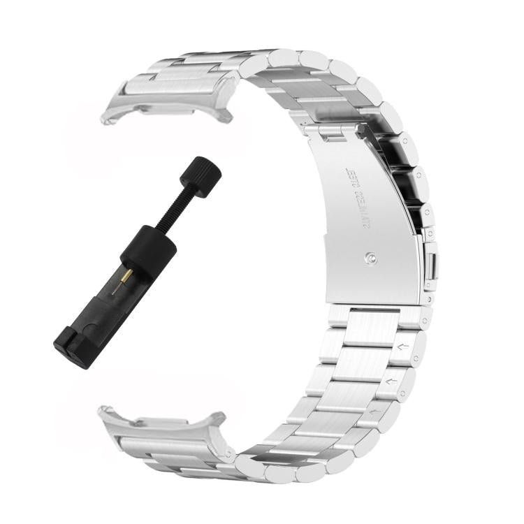 For Samsung Galaxy Watch8 / Watch8 Classic Three Beads Stainless Steel Watch Band with Removal Tool(Silver)