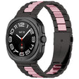 For Samsung Galaxy Watch8 / Watch8 Classic Three Beads Stainless Steel Watch Band with Removal Tool(Black Pink) - free shipping - PMC TechLife - Order now!
