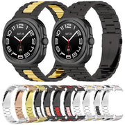 For Samsung Galaxy Watch8 / Watch8 Classic Three Beads Stainless Steel Watch Band with Removal Tool(Black Red)
