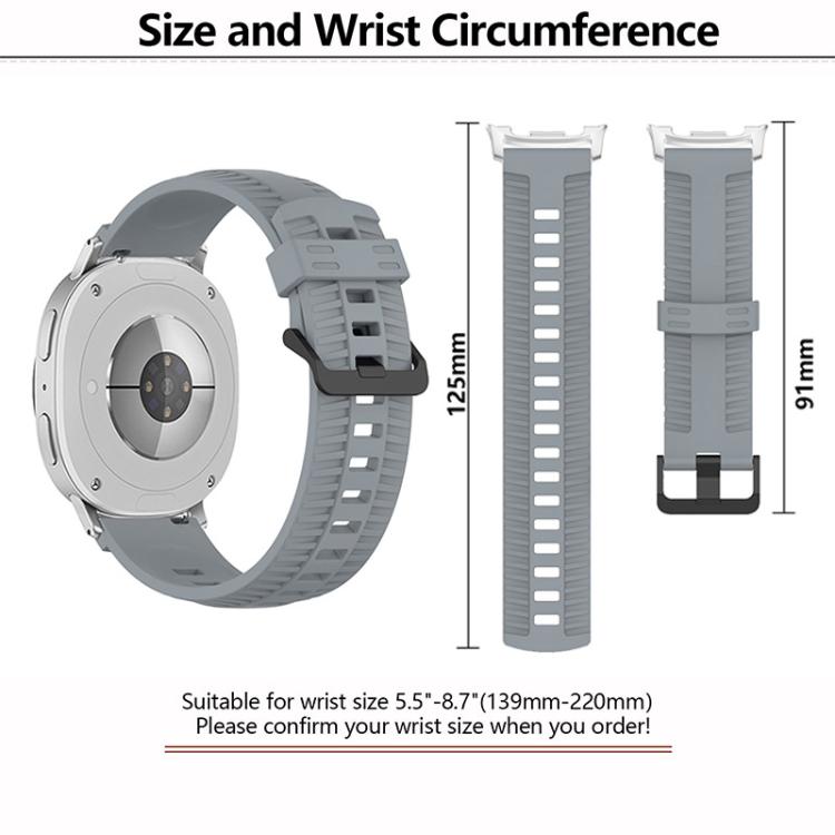 For Samsung Galaxy Watch8 / Watch8 Classic Tire Texture Silicone Watch Band(White)