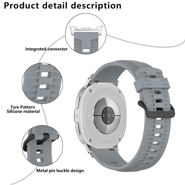 For Samsung Galaxy Watch8 / Watch8 Classic Tire Texture Silicone Watch Band(Lime)