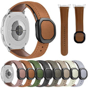 For Samsung Galaxy Watch8 / Watch8 Classic Magnetic Fold Genuine Buckle Leather Watch Band(Bean Paste)
