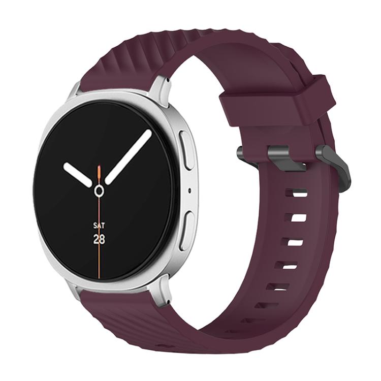 For Samsung Galaxy Watch8 / Watch8 Classic Black Buckle Spruce Silicone Watch Band(Wine Red)