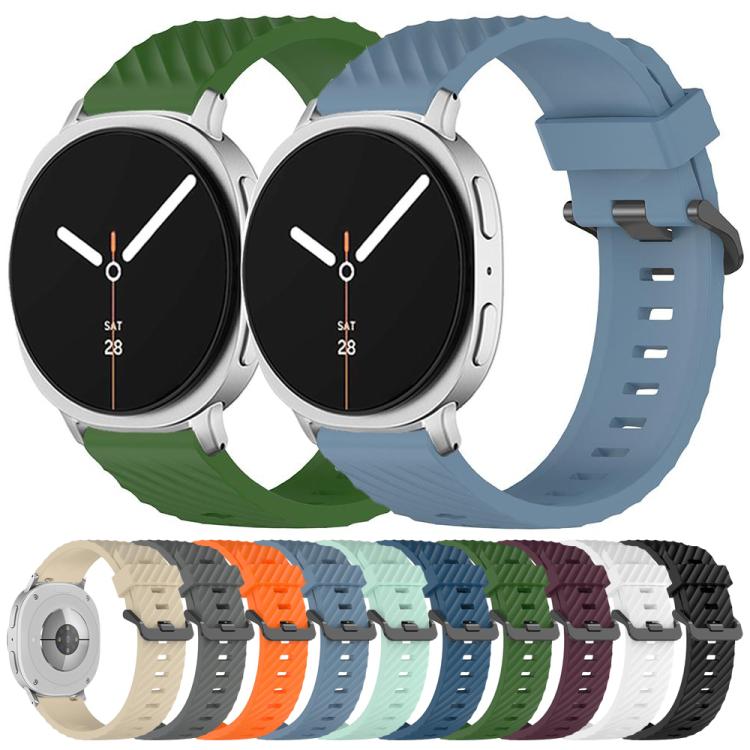 For Samsung Galaxy Watch8 / Watch8 Classic Black Buckle Spruce Silicone Watch Band(Beige)
