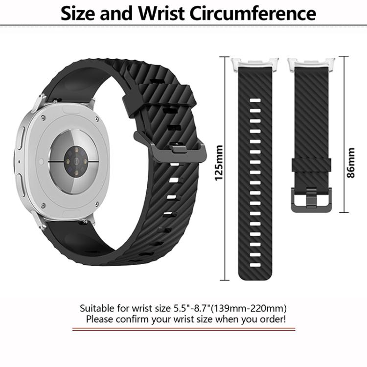 For Samsung Galaxy Watch8 / Watch8 Classic Black Buckle Spruce Silicone Watch Band(Space Gray)