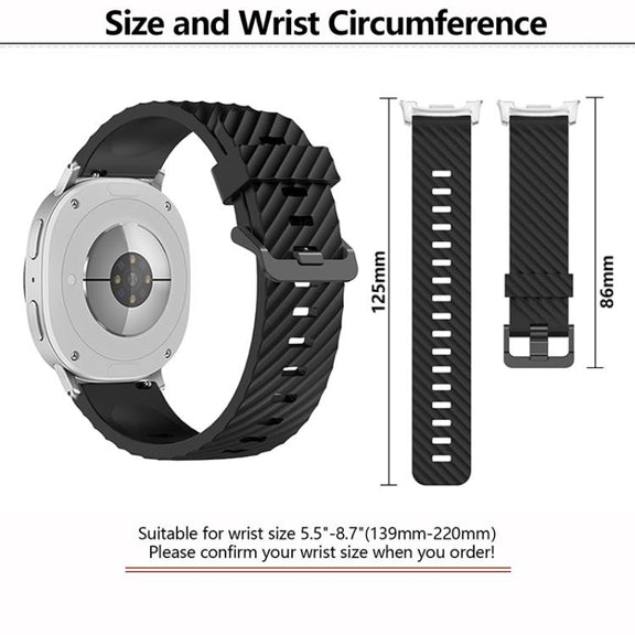 For Samsung Galaxy Watch8 / Watch8 Classic Black Buckle Spruce Silicone Watch Band(Dark Blue)