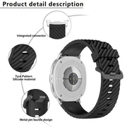 For Samsung Galaxy Watch8 / Watch8 Classic Black Buckle Spruce Silicone Watch Band(Dark Blue)