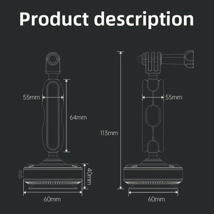 DJ-1  Car Mount Aluminum Alloy Action Camera Holder Electric Vacuum Suction Cup Bracket