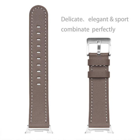 For Samsung Galaxy Watch8 / Watch8 Classic Round Tail Square Buckle Leather Watch Band(Cocoa)
